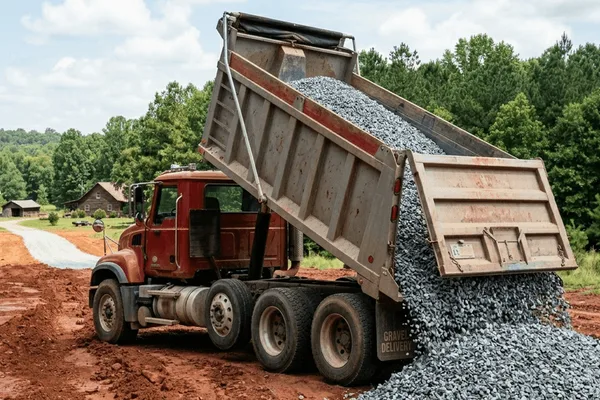 Gravel delivery and spreading in Swainsboro Georgia
