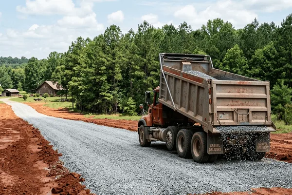 New gravel driveway installation in Emanuel County, GA